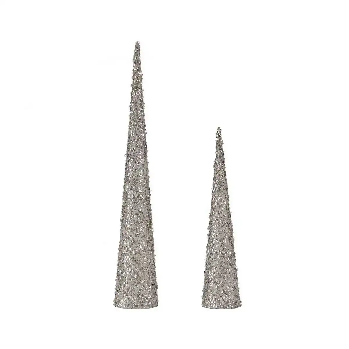Decoration noel cones paillettes blanc plastique_7916. DIAYTAR COTE D'IVOIRE - Où le Shopping Devient une Aventure Culturelle. Plongez dans notre univers de produits qui célèbrent l'héritage et l'artisanat du Côte d'Ivoire.