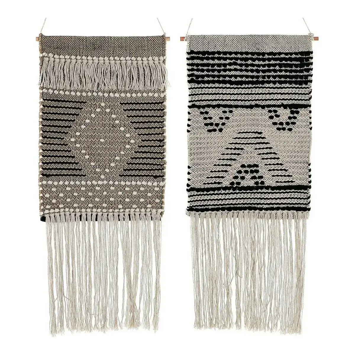 Decoration suspendue dkd home decor beige gris gris fonce frange boho 45 x 1 x 61 cm 2 unites _3068. DIAYTAR COTE D'IVOIRE - L'Art du Shopping Sublime. Naviguez à travers notre catalogue et choisissez parmi des produits qui ajoutent une touche raffinée à votre vie quotidienne.