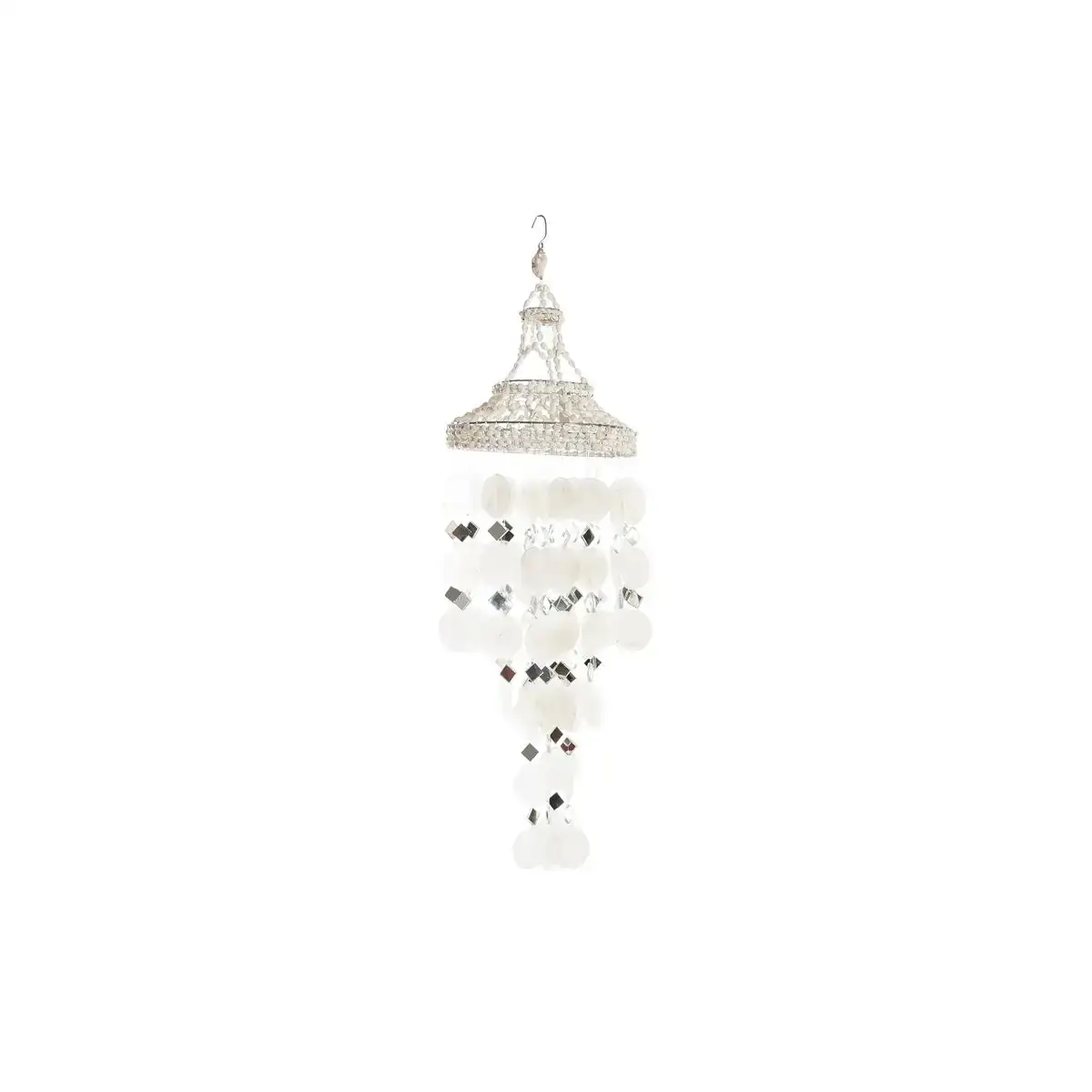 Decoration suspendue dkd home decor blanc creme 20 x 20 x 70 cm boho_7438. DIAYTAR COTE D'IVOIRE - Où Choisir est un Acte d'Amour pour le Côte d'Ivoire. Explorez notre boutique en ligne et choisissez des articles qui célèbrent la culture et l'artisanat du pays.
