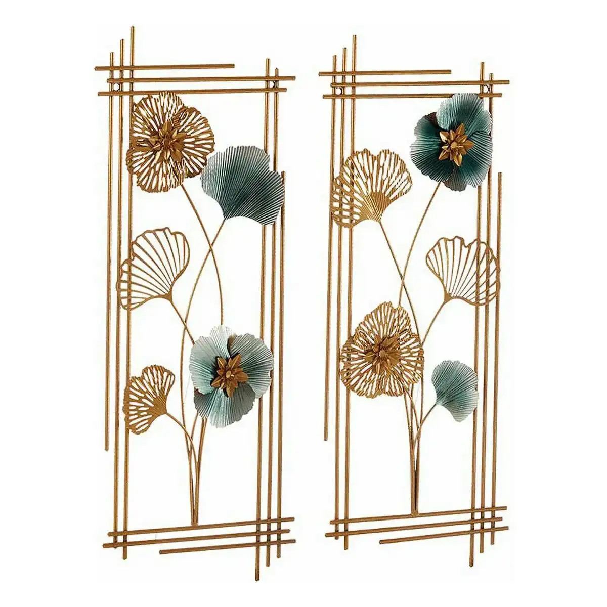 Decoration suspendue fleurs 2 pieces murale metal 37 x 3 x 92 cm _6430. DIAYTAR COTE D'IVOIRE - Là où la Diversité Rencontre la Qualité. Parcourez notre gamme complète et trouvez des produits qui incarnent la richesse et l'unicité du Côte d'Ivoire.