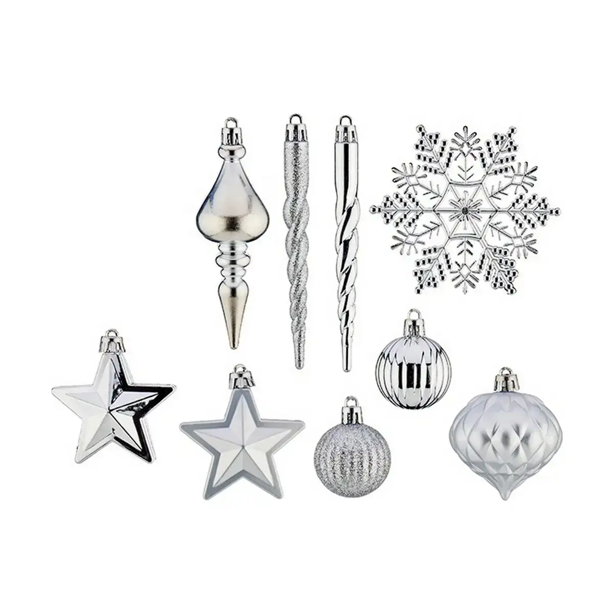 Decorations de noel 32 pieces 12 x 30 x 30 cm argente pvc_4574. DIAYTAR COTE D'IVOIRE - Votre Source de Découvertes Shopping. Découvrez des trésors dans notre boutique en ligne, allant des articles artisanaux aux innovations modernes.