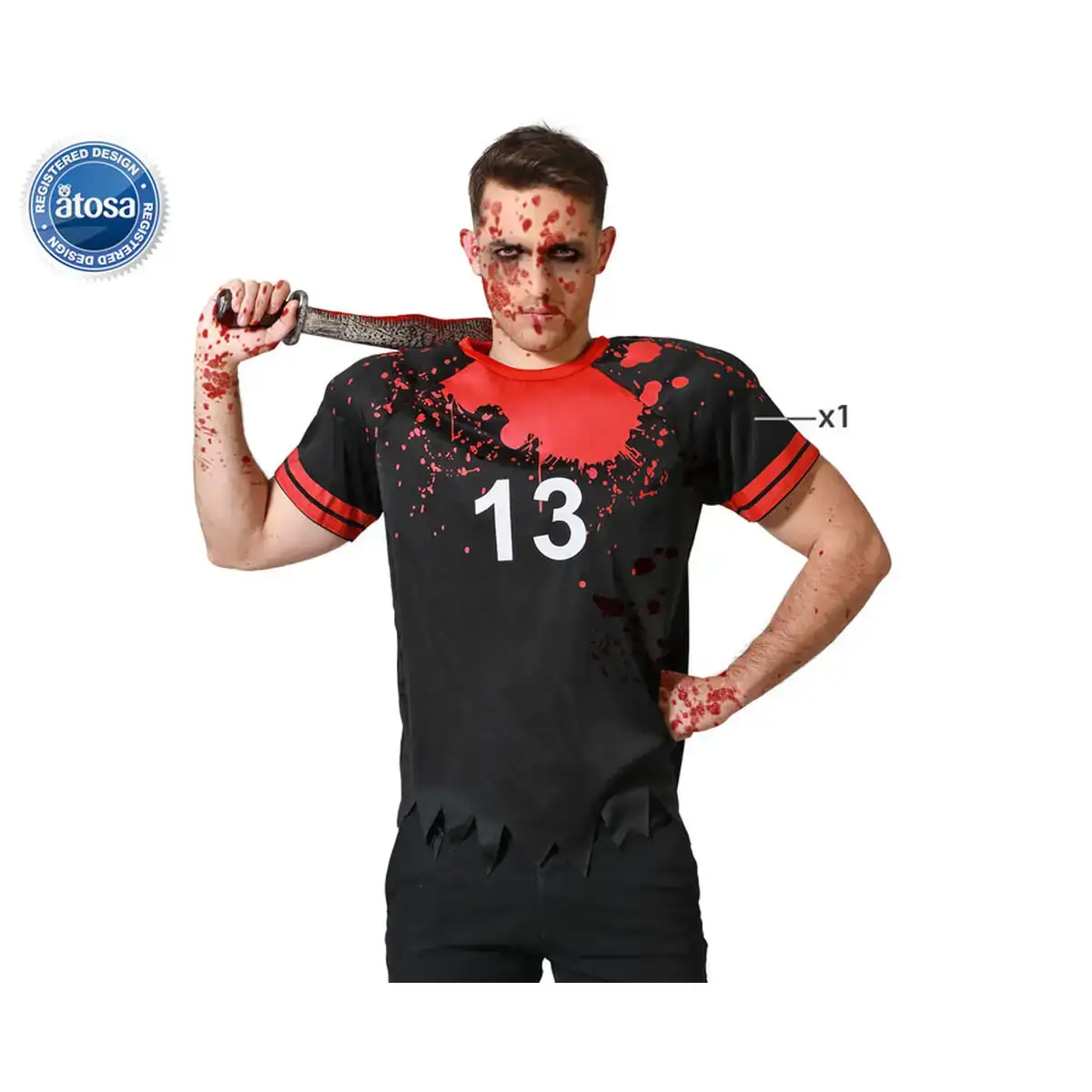 Deguisement pour adultes rugby sanglant noir polyester_3061. DIAYTAR COTE D'IVOIRE - Où Chaque Achat Raconte une Histoire. Explorez notre boutique en ligne et créez votre propre narration à travers notre diversité de produits, chacun portant une signification unique.