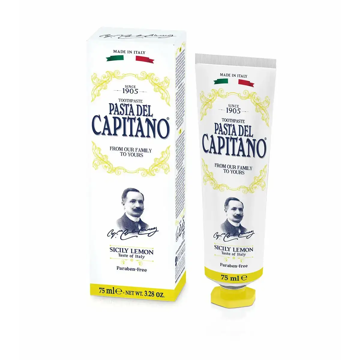Dentifrice pasta del capitano sicily lemon 75 ml _5344. Découvrez DIAYTAR COTE D'IVOIRE - Votre Destination de Shopping Inspirée. Naviguez à travers nos offres variées et trouvez des articles qui reflètent votre personnalité et vos goûts.