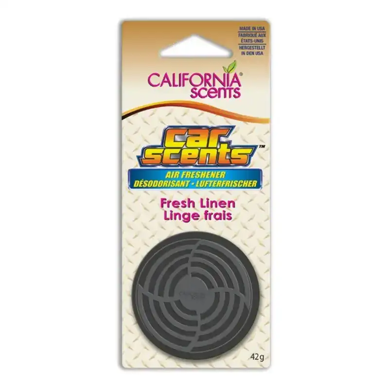 Desodorisant pour voiture california scents fresh linen_5774. DIAYTAR COTE D'IVOIRE - Où Choisir est un Acte d'Amour pour le Côte d'Ivoire. Explorez notre boutique en ligne et choisissez des articles qui célèbrent la culture et l'artisanat du pays.