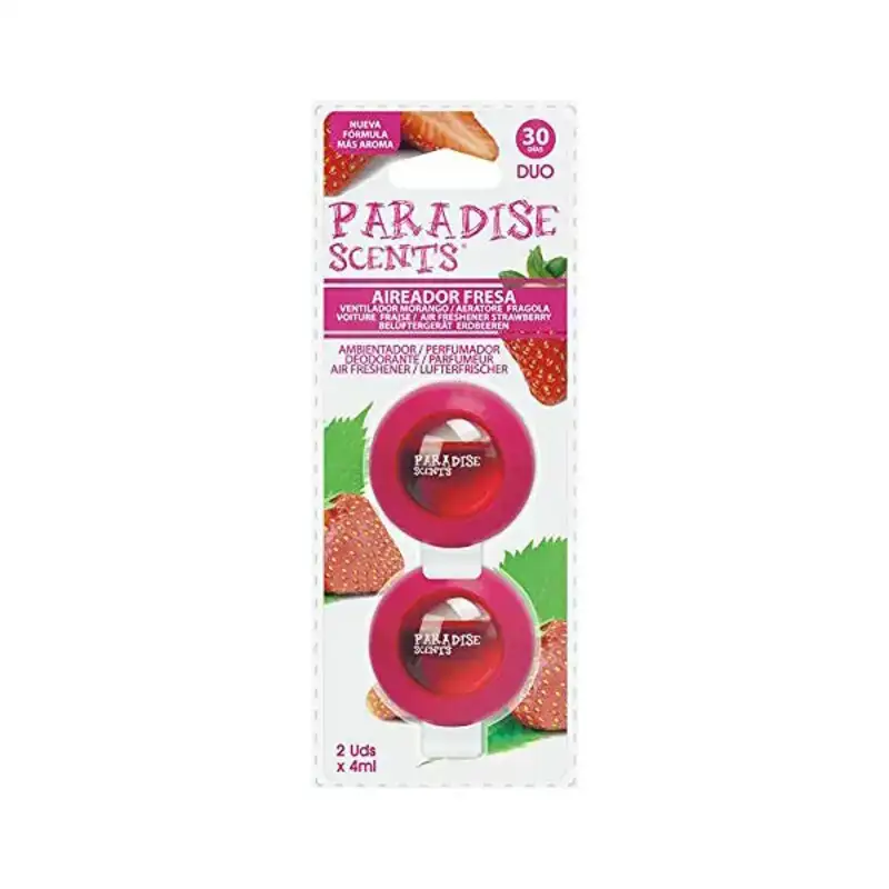 Desodorisant pour voiture paradise scents fraise duo 2 uds _7335. DIAYTAR COTE D'IVOIRE - Où Chaque Achat Raconte une Histoire. Parcourez notre boutique en ligne pour trouver des articles qui évoquent le savoir-faire et la tradition du Côte d'Ivoire.