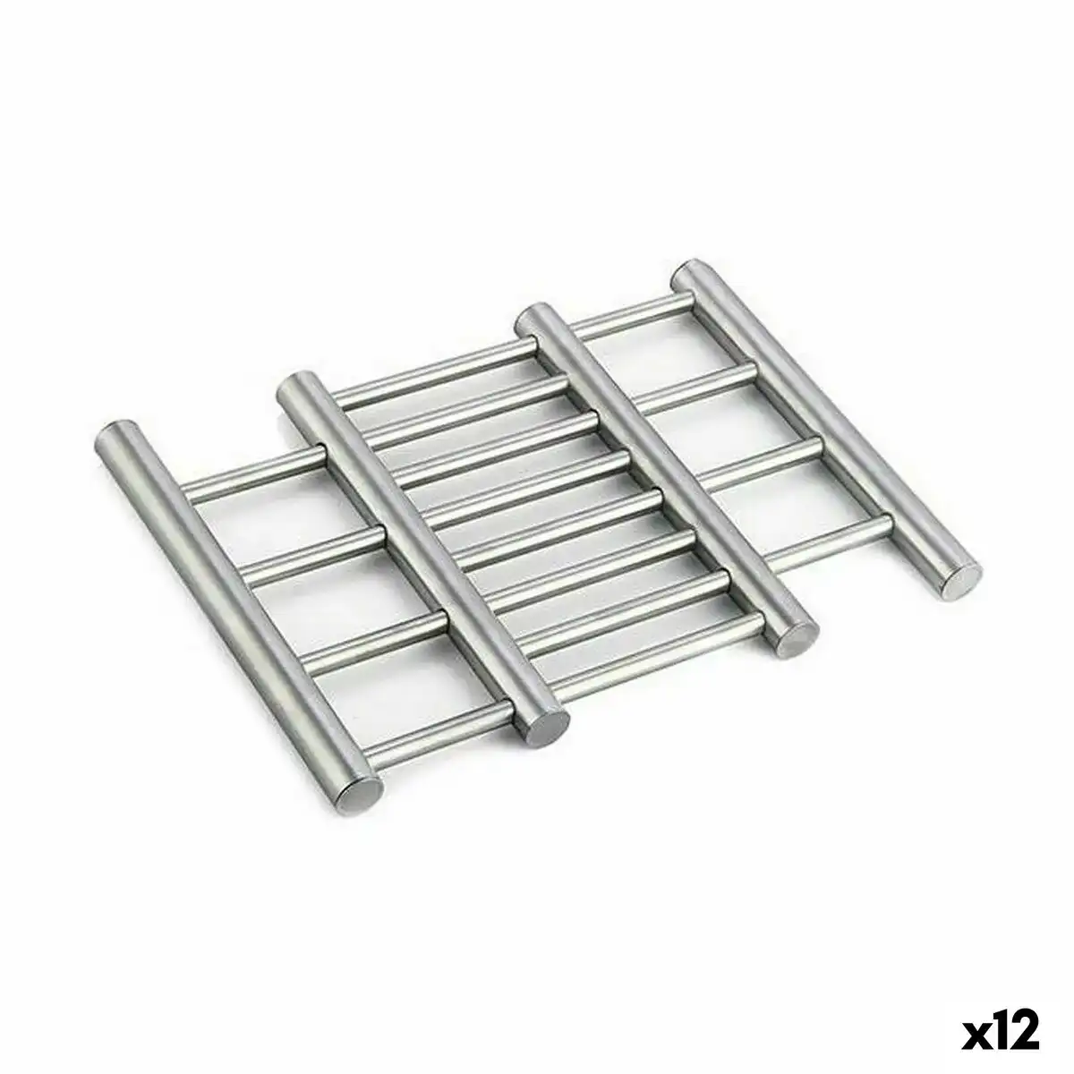 Dessous de plat extensible argente acier inoxydable 23 x 2 x 20 cm 12 unites _1870. DIAYTAR COTE D'IVOIRE - Votre Passage vers l'Éclat et la Beauté. Explorez notre boutique en ligne et trouvez des produits qui subliment votre apparence et votre espace.
