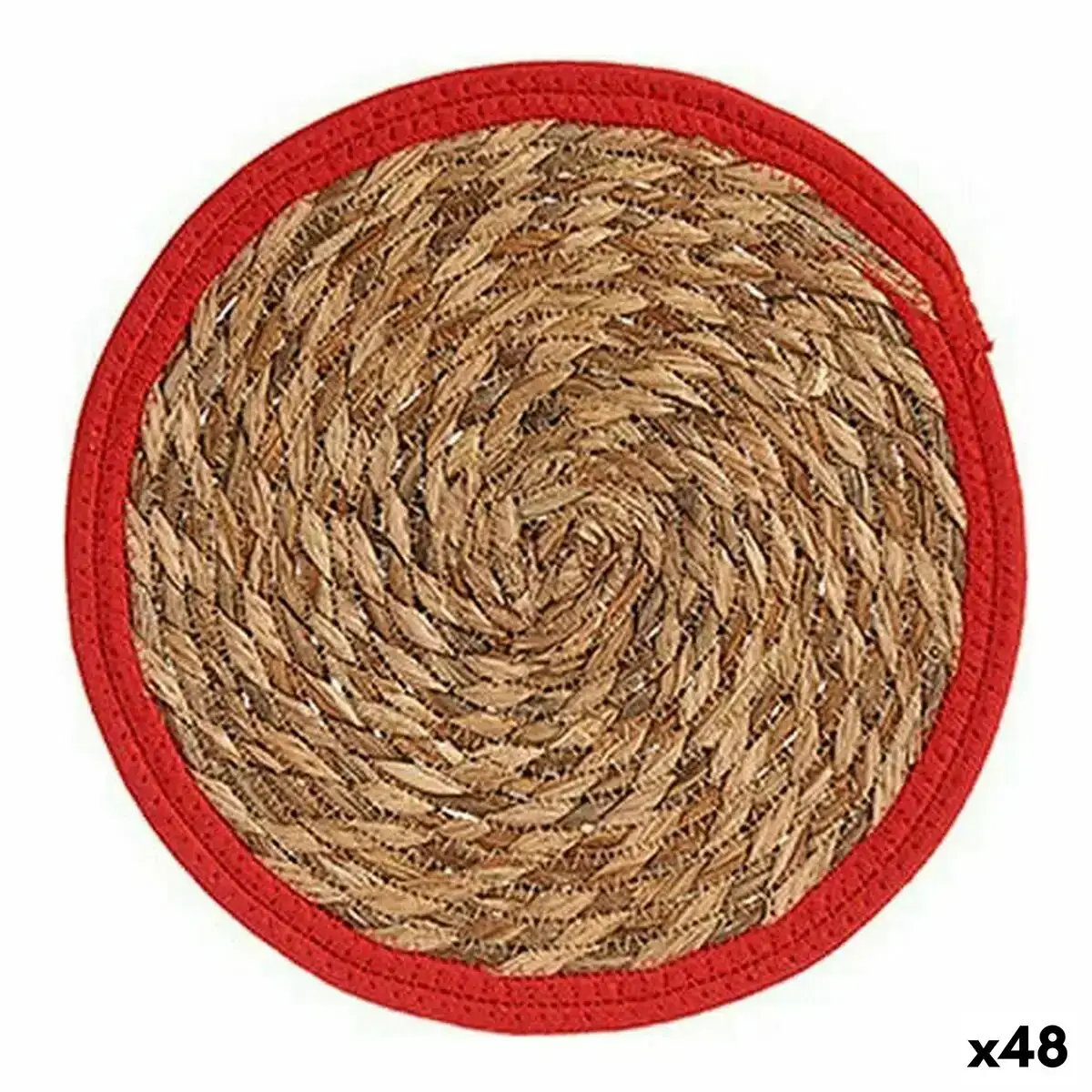 Dessous de plat naturel rouge fibre naturelle 30 x 1 x 30 cm 48 unites _7290. DIAYTAR COTE D'IVOIRE - L'Univers de l'Élégance Accessible. Plongez dans notre catalogue et choisissez des produits qui allient sophistication et accessibilité pour un shopping exquis.