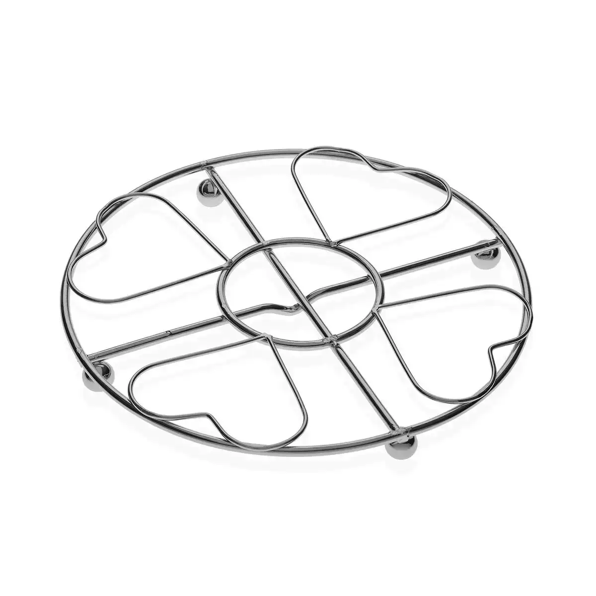Dessous de plat versa iron coeurs acier_3399. DIAYTAR COTE D'IVOIRE - L'Art de Vivre le Shopping Authentique. Découvrez notre boutique en ligne et trouvez des produits qui incarnent la passion et le savoir-faire du Côte d'Ivoire.