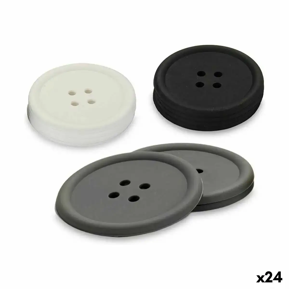 Dessous de verres bouton lot silicone 24 unites _8725. DIAYTAR COTE D'IVOIRE - Votre Destination de Shopping Authentique au Côte d'Ivoire. Plongez dans notre boutique en ligne pour découvrir des produits qui célèbrent la riche culture et l'artisanat du pays.
