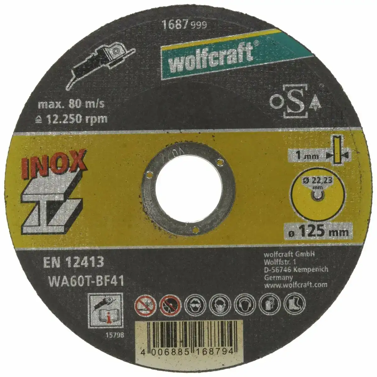 Disque de coupe wolfcraft 1687999_8511. DIAYTAR COTE D'IVOIRE - L'Univers de l'Élégance Accessible. Plongez dans notre catalogue et choisissez des produits qui allient sophistication et accessibilité pour un shopping exquis.