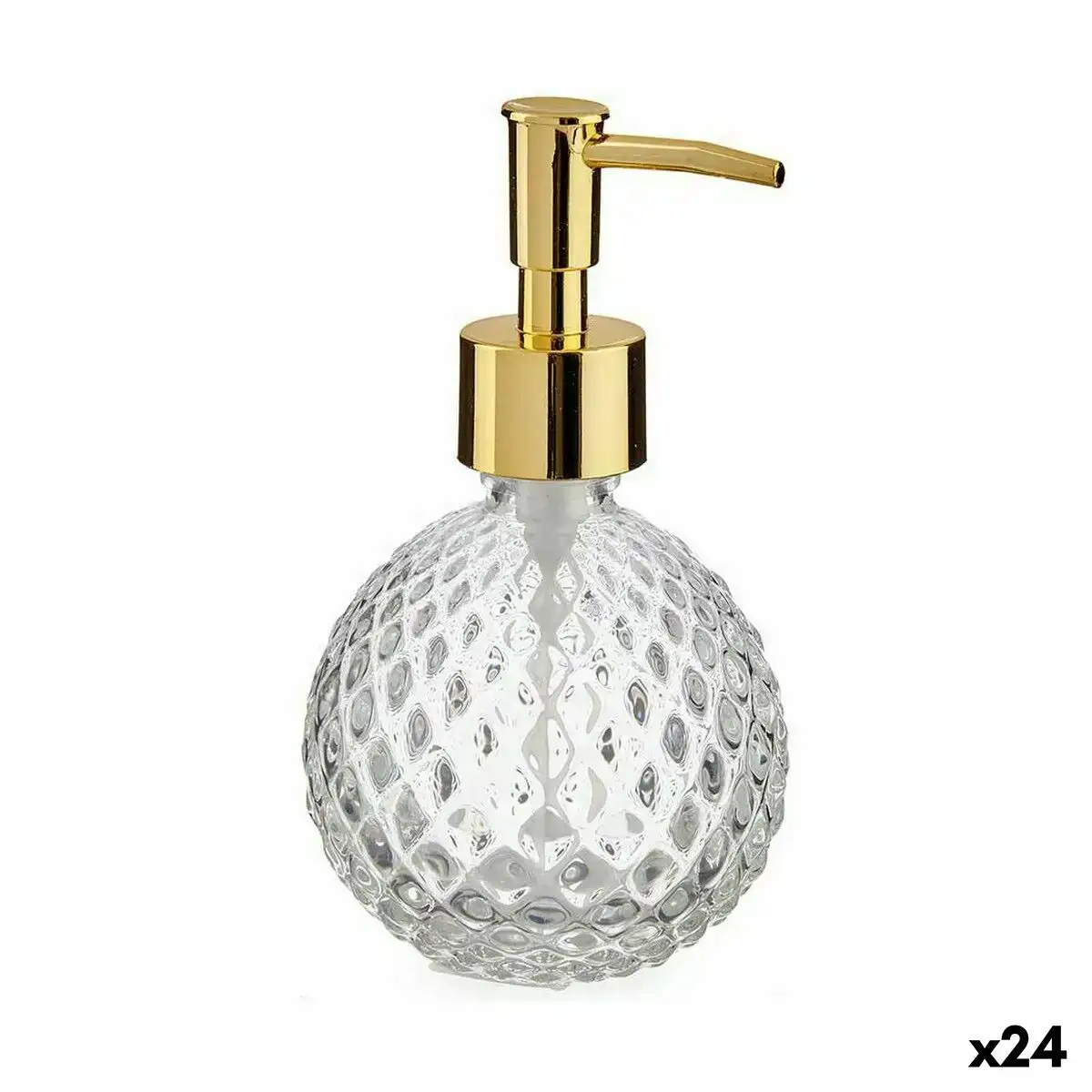 Distributeur de savon dore verre abs 200 ml 24 unites _7488. Entrez dans l'Univers de DIAYTAR COTE D'IVOIRE - Où Chaque Produit a une Signification. Explorez notre gamme diversifiée et découvrez des articles qui résonnent avec votre vie.