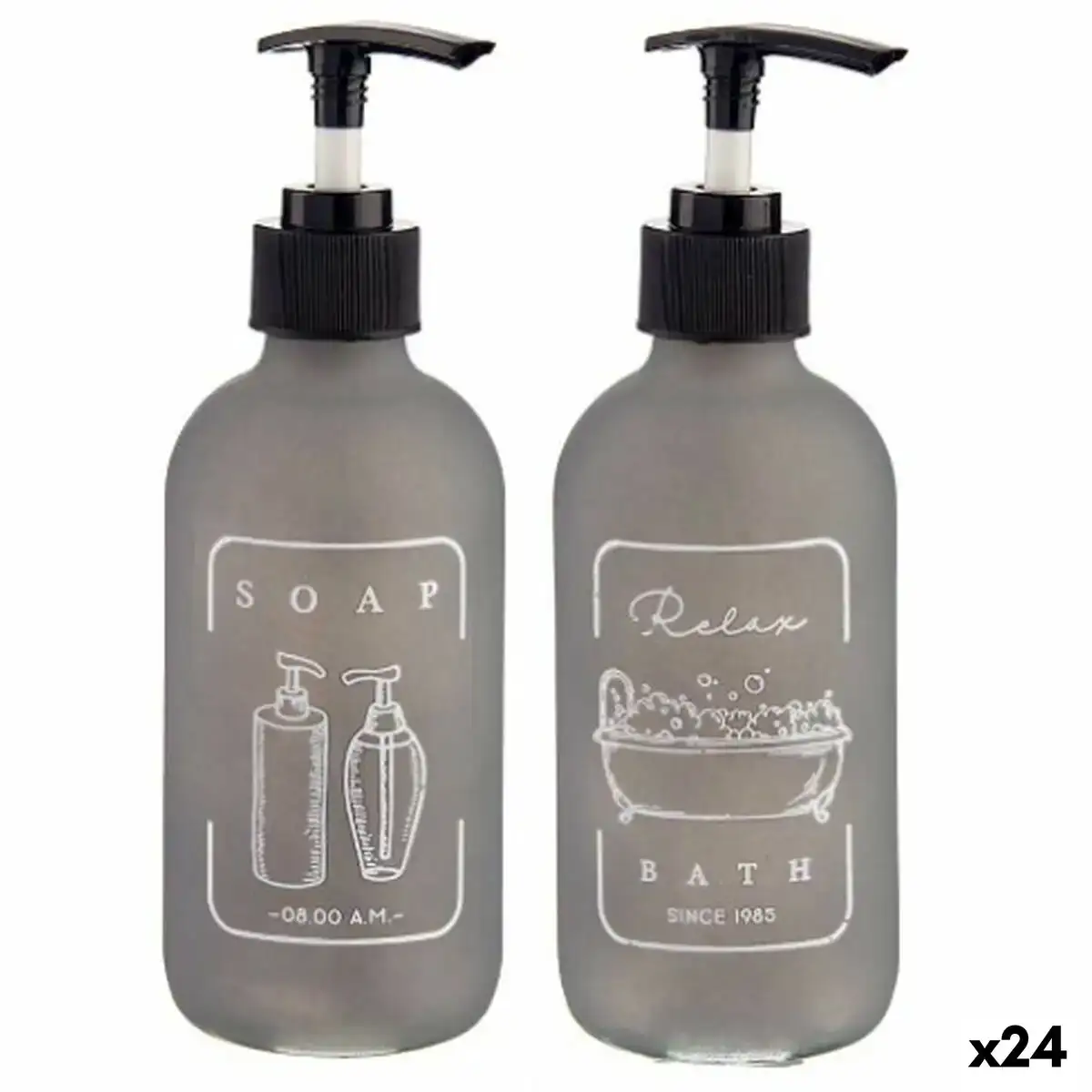 Distributeur de savon gris verre polypropylene 250 ml 24 unites _8874. DIAYTAR COTE D'IVOIRE - Là où Vos Rêves Prendent Forme. Plongez dans notre catalogue diversifié et trouvez des produits qui enrichiront votre quotidien, du pratique à l'exceptionnel.