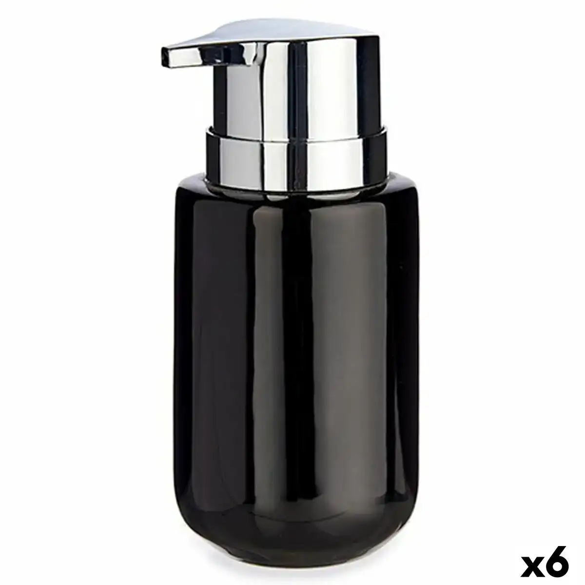 Distributeur de savon noir argente metal ceramique 350 ml 6 unites _9761. DIAYTAR COTE D'IVOIRE - Votre Passage vers l'Élégance Abordable. Explorez notre collection où chaque produit est choisi pour sa qualité et son accessibilité, incarnant ainsi l'essence du Côte d'Ivoire.