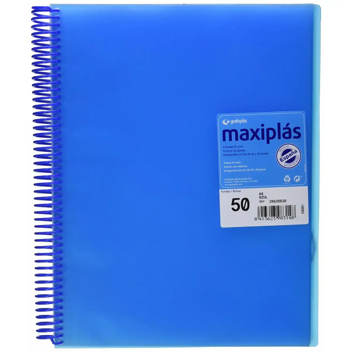 Dossier de portefeuilles grafoplas maxiplas 50 housses bleu a4_3434. DIAYTAR COTE D'IVOIRE - Là où Chaque Achat a du Sens. Explorez notre gamme et choisissez des produits qui racontent une histoire, votre histoire.