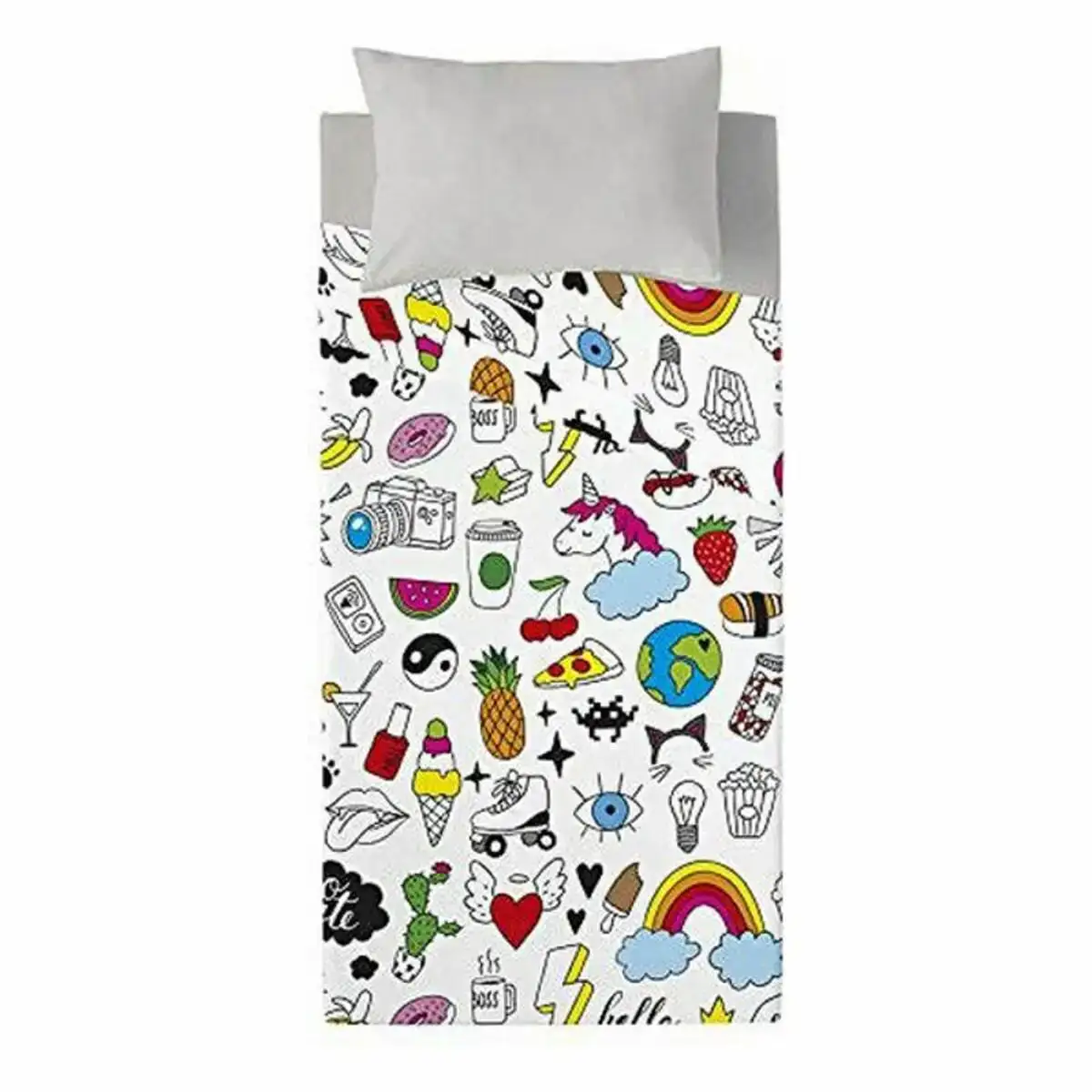 Drap costura cool icons 160 x 270 cm lit 1 persone _4480. DIAYTAR COTE D'IVOIRE - Là où la Qualité est Non Négociable. Parcourez notre boutique en ligne pour découvrir des produits qui incarnent le raffinement et l'excellence du Côte d'Ivoire.
