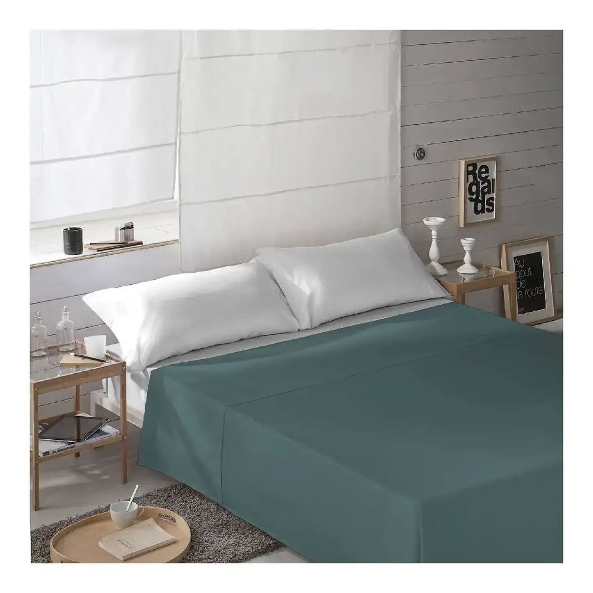 Drap naturals vert 160 x 270 cm lit 1 persone _1156. DIAYTAR COTE D'IVOIRE - Où Choisir est une Célébration. Découvrez notre sélection de produits qui représentent la diversité et la joie du Côte d'Ivoire, à chaque étape de votre vie.