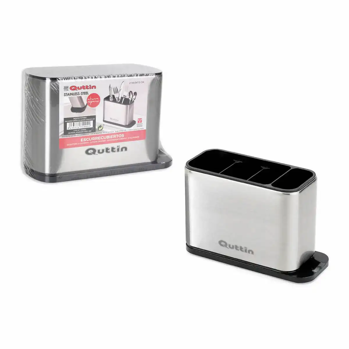 Egouttoir a couverts quttin acier inoxydable 21 x 8 5 x 13 cm _8822. DIAYTAR COTE D'IVOIRE - Où Chaque Produit a son Histoire. Découvrez notre gamme de produits, chacun portant en lui le récit de l'artisanat et de la passion, pour vous offrir une expérience de shopping authentique.