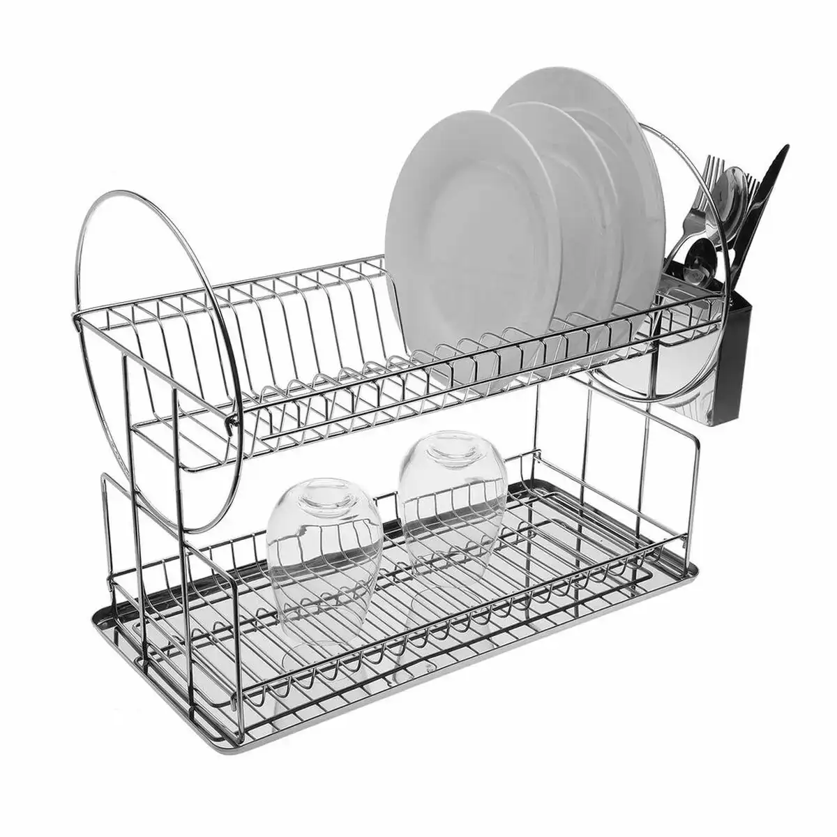 Egouttoir pour evier versa assiettes double acier fer polypropylene 23 x 33 x 45 cm _2310. DIAYTAR COTE D'IVOIRE - Où Choisir Devient un Plaisir. Découvrez notre boutique en ligne et choisissez parmi une variété de produits qui satisferont tous vos besoins.