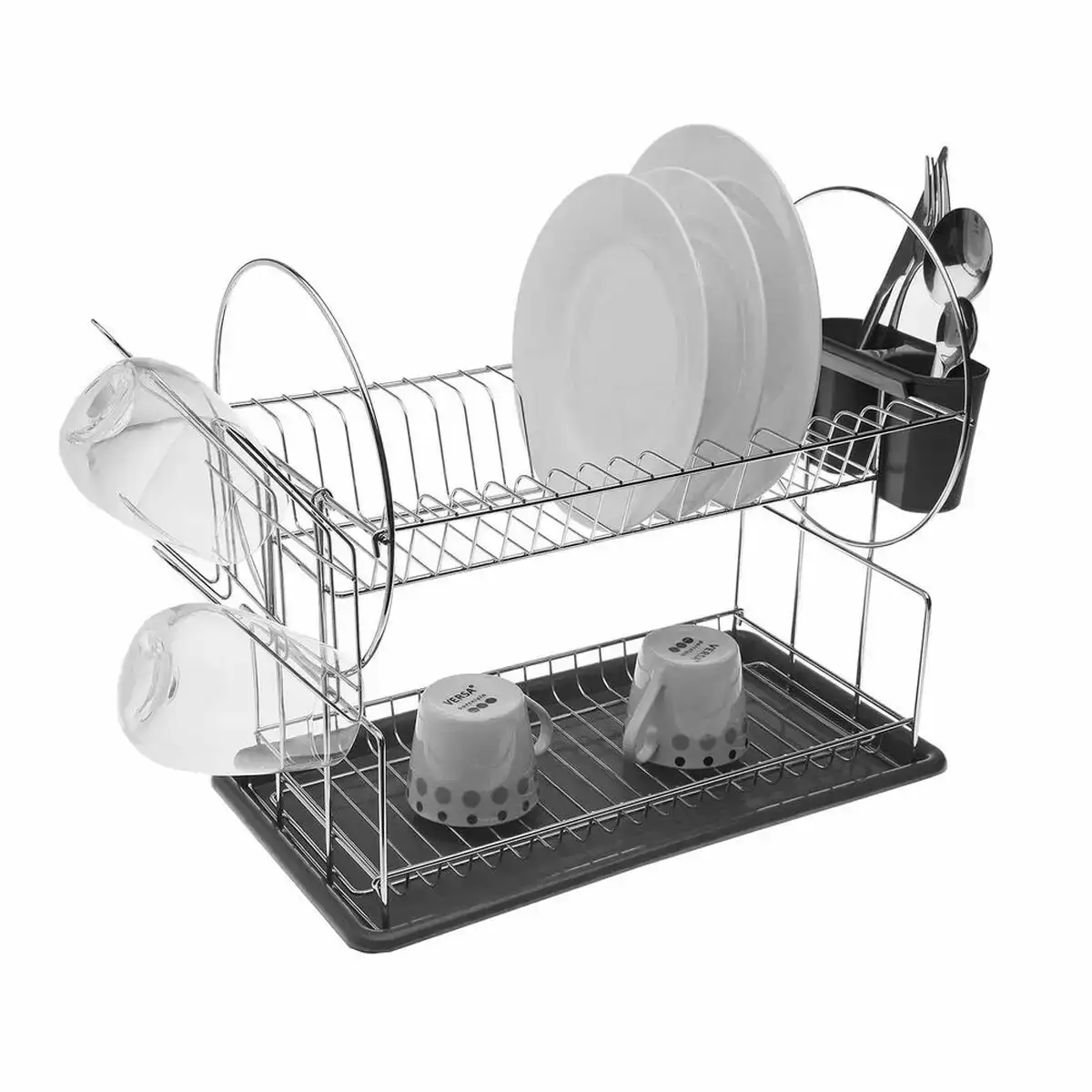 Egouttoir pour evier versa assiettes gris double acier fer polypropylene 23 5 x 36 x 42 5 cm _5779. DIAYTAR COTE D'IVOIRE - Votre Portail Vers l'Exclusivité. Explorez notre boutique en ligne pour découvrir des produits uniques et raffinés, conçus pour ceux qui recherchent l'excellence.