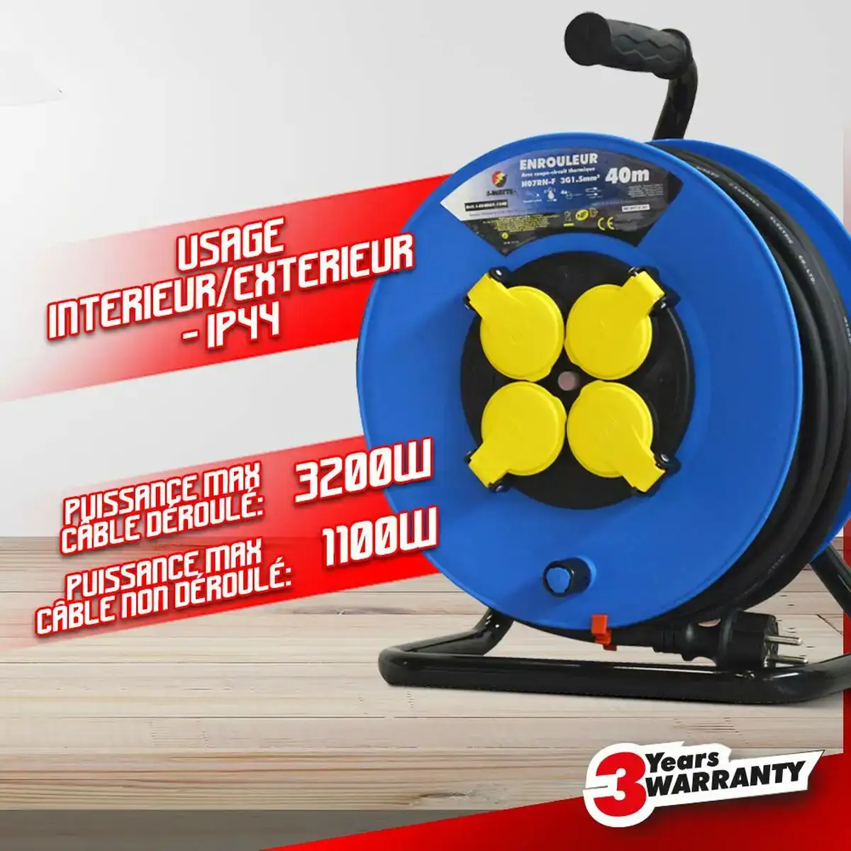 Enrouleur de cables i watts 4 prises 40 m_9340. DIAYTAR COTE D'IVOIRE - Votre Passage vers l'Exceptionnel. Explorez notre boutique en ligne, où chaque produit est choisi avec soin pour offrir une expérience de shopping inoubliable.