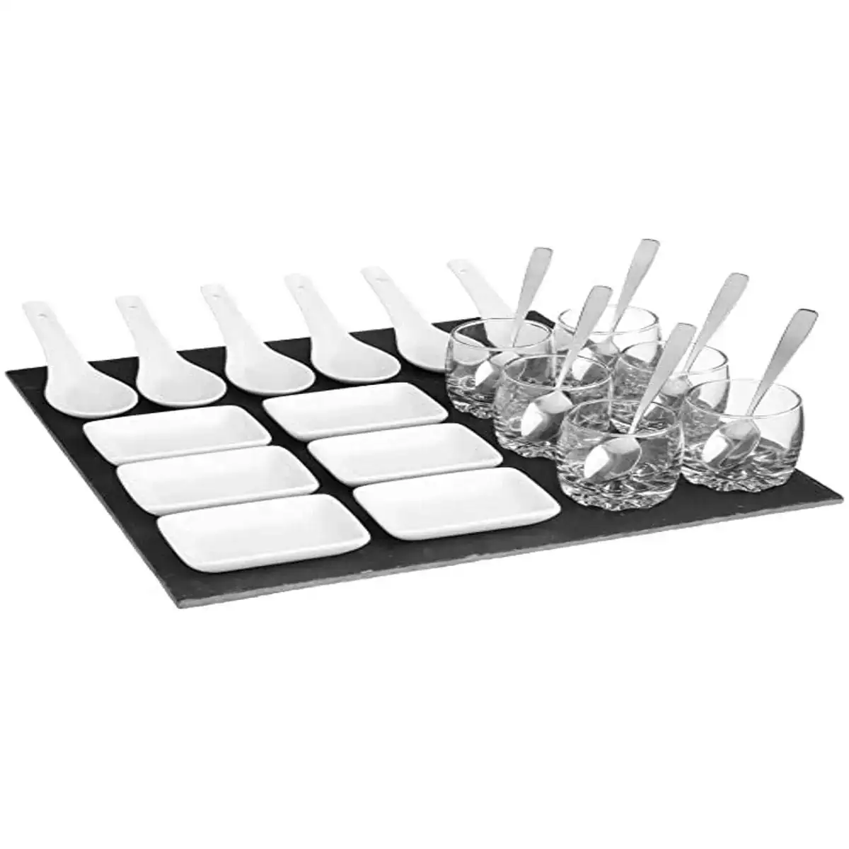 Ensemble a apertif secret de gourmet noir ardoise 30 x 30 cm _7260. Entrez dans l'Univers de DIAYTAR COTE D'IVOIRE - Où Chaque Produit est une Découverte. Explorez notre gamme variée et trouvez des articles qui vous surprennent et vous inspirent.