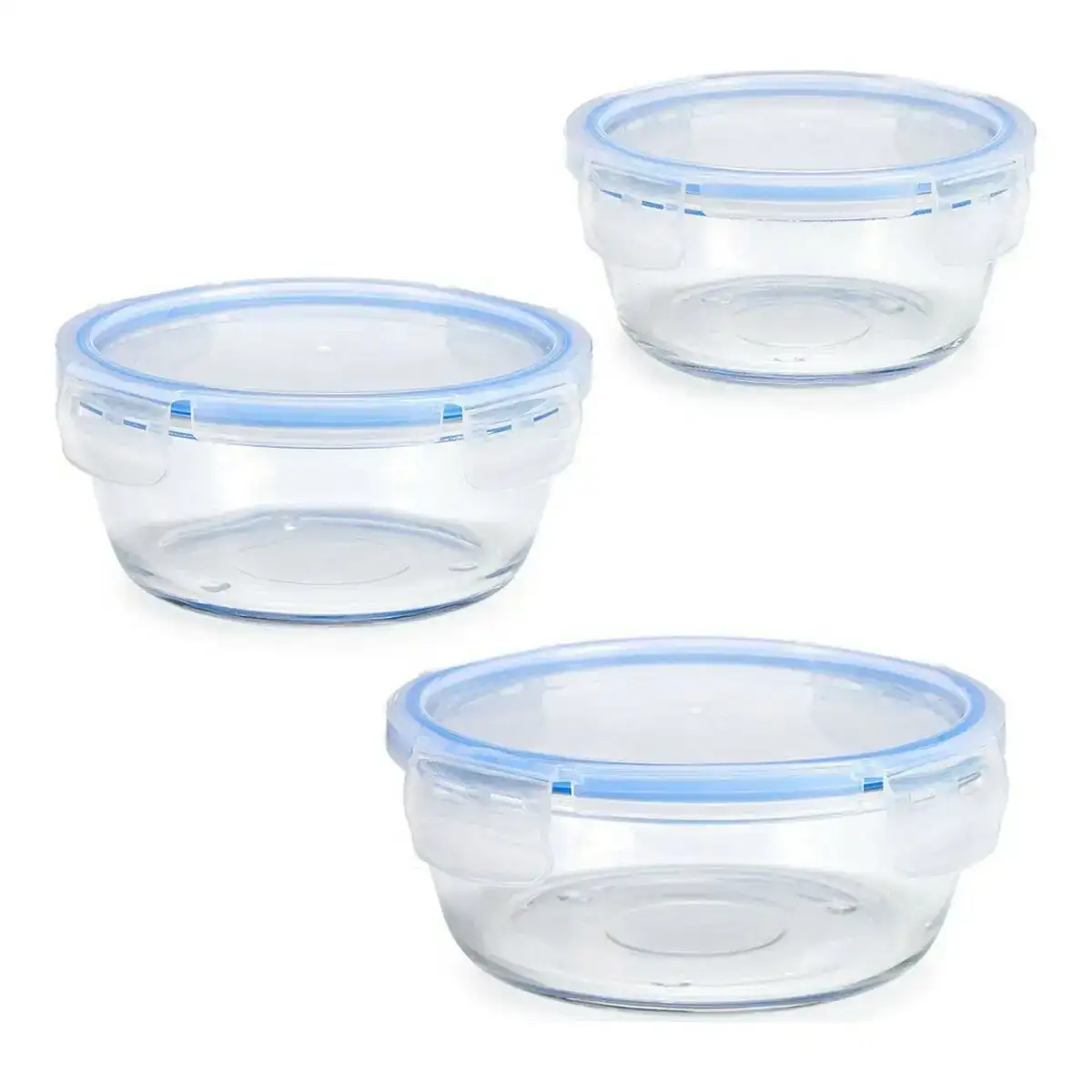 Ensemble de 3 boites a lunch bleu transparent verre 400 ml 580 ml_2946. DIAYTAR COTE D'IVOIRE - Votre Destination Shopping Exquise. Explorez notre boutique en ligne et découvrez des trésors qui ajoutent une touche de sophistication à votre style et à votre espace.