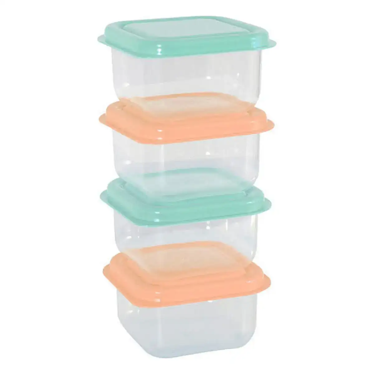 Ensemble de 4 boites a lunch 6 x 4 cm plastique_6094. DIAYTAR COTE D'IVOIRE - Où Chaque Produit a son Histoire à Raconter. Parcourez notre catalogue et découvrez des articles qui portent en eux la passion et l'histoire du Côte d'Ivoire.