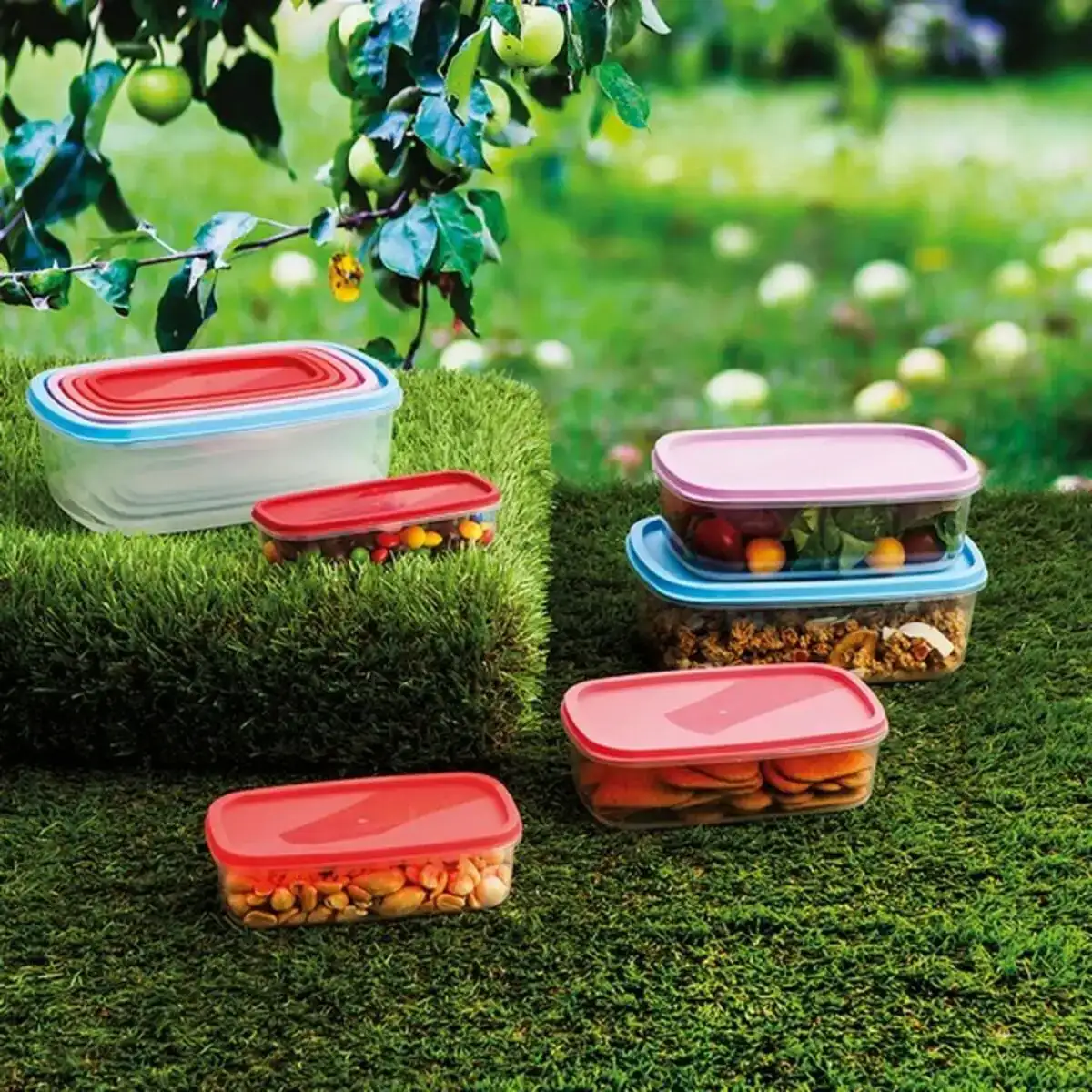 Ensemble de 5 boites a lunch quid habitat plastique_4581. DIAYTAR COTE D'IVOIRE - Où Choisir est une Célébration de l'Artisanat. Explorez notre boutique en ligne et choisissez des articles qui incarnent l'art et le savoir-faire du Côte d'Ivoire.
