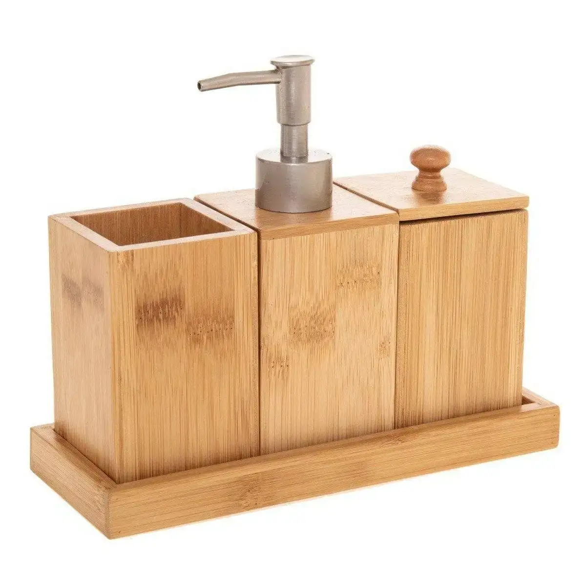Ensemble de bain 5five natureo naturel bambou 22 x 8 8 x 18 cm _3585. DIAYTAR COTE D'IVOIRE - Votre Passage vers l'Élégance Abordable. Explorez notre collection où chaque produit est choisi pour sa qualité et son accessibilité, incarnant ainsi l'essence du Côte d'Ivoire.