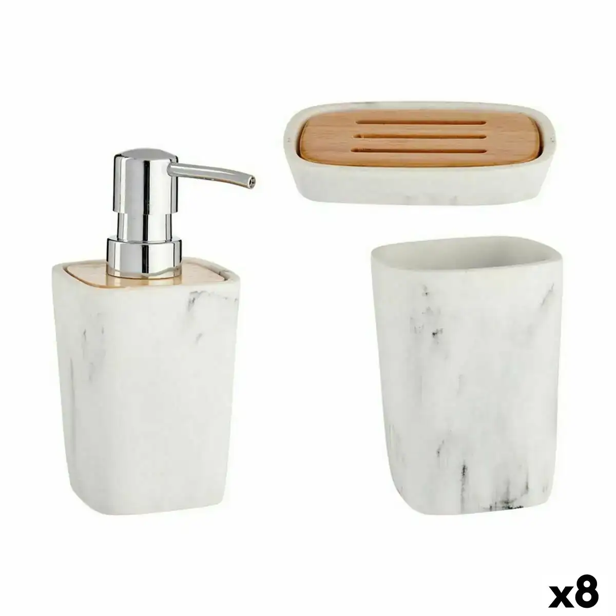 Ensemble de bain blanc bambou plastique 8 unites _7959. Bienvenue chez DIAYTAR COTE D'IVOIRE - Où Chaque Produit a son Âme. Découvrez notre gamme et choisissez des articles qui résonnent avec votre personnalité et vos valeurs.