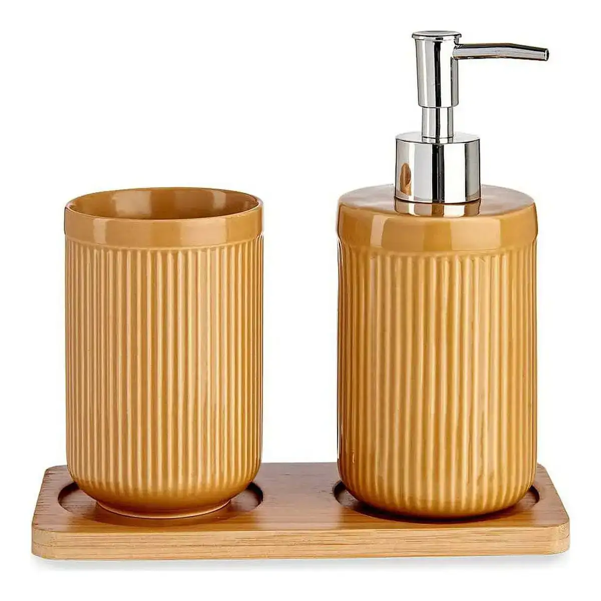 Ensemble de bain ceramique bambou camel 3 pcs _5780. Bienvenue chez DIAYTAR COTE D'IVOIRE - Où l'Authenticité Rencontre l'Accessibilité. Explorez notre sélection abordable et découvrez des articles qui incarnent l'essence du Côte d'Ivoire.