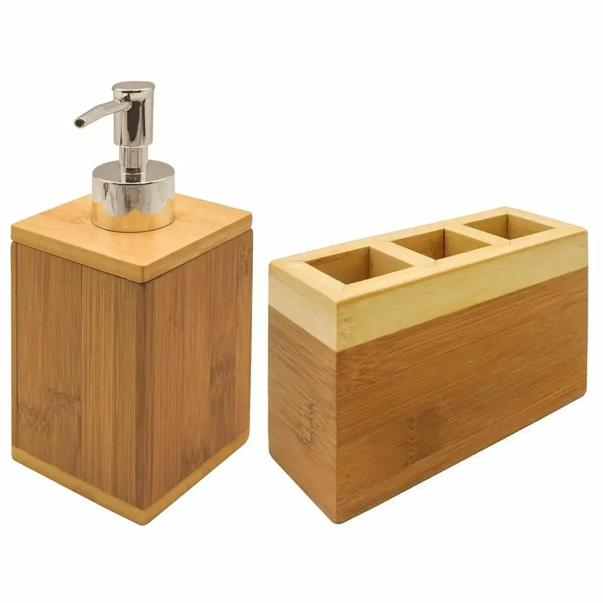 Ensemble de bain dkd home decor naturel bambou 13 x 5 x 9 cm_3479. DIAYTAR COTE D'IVOIRE - L'Art de Vivre avec Authenticité. Explorez notre gamme de produits artisanaux et découvrez des articles qui apportent une touche unique à votre vie.