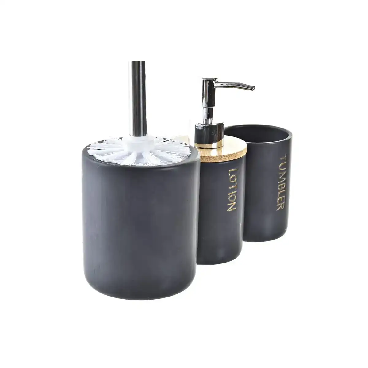 Ensemble de bain dkd home decor noir naturel bambou dolomite 10 2 x 10 2 x 37 5 cm 3 pieces _1864. DIAYTAR COTE D'IVOIRE - L'Art de Magasiner sans Frontières. Parcourez notre vaste sélection d'articles et trouvez tout ce dont vous avez besoin, du chic à l'authentique, du moderne au traditionnel.