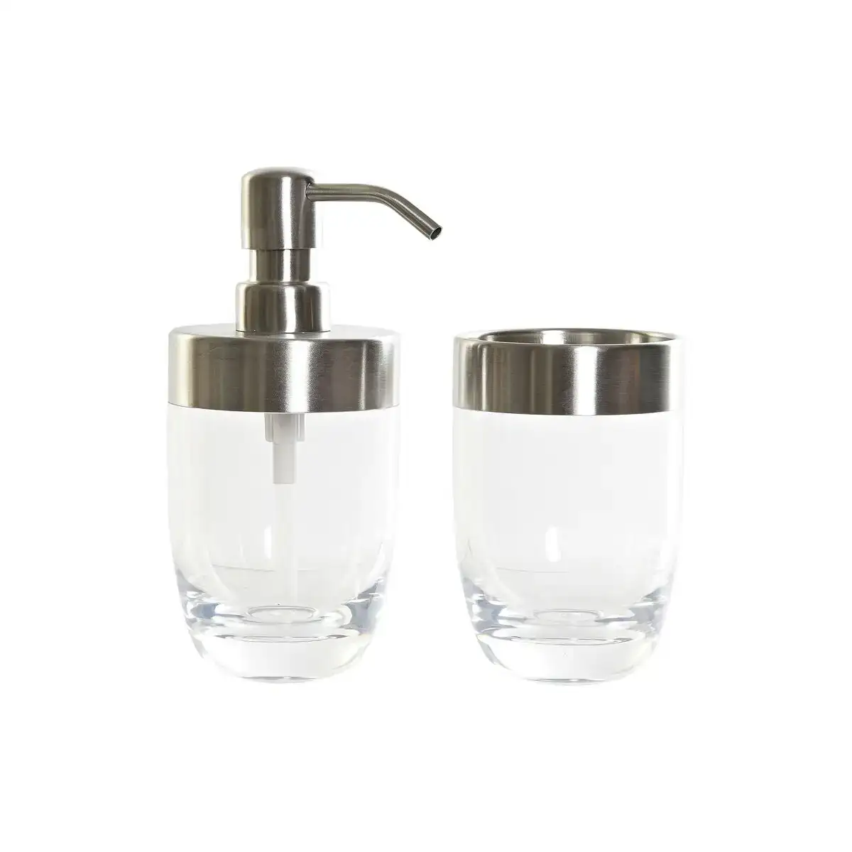 Ensemble de bain dkd home decor transparent argente aluminium polystyrene plastique 10 x 7 5 x 16 5 cm_1670. DIAYTAR COTE D'IVOIRE - Là où les Rêves de Shopping Deviennent Réalité. Naviguez à travers notre catalogue diversifié et choisissez parmi une variété d'articles qui feront de votre shopping une expérience inoubliable.