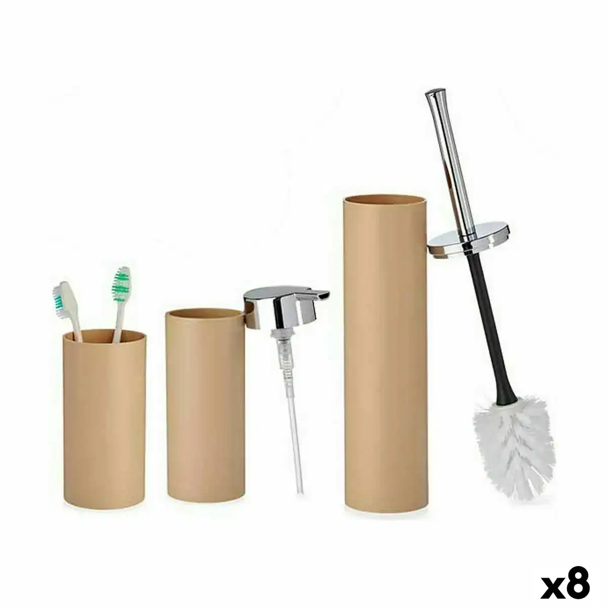 Ensemble de bain marron plastique 8 unites _3795. Bienvenue chez DIAYTAR COTE D'IVOIRE - Où Chaque Produit a son Histoire. Plongez dans notre sélection diversifiée et découvrez des articles qui racontent le riche patrimoine sénégalais.