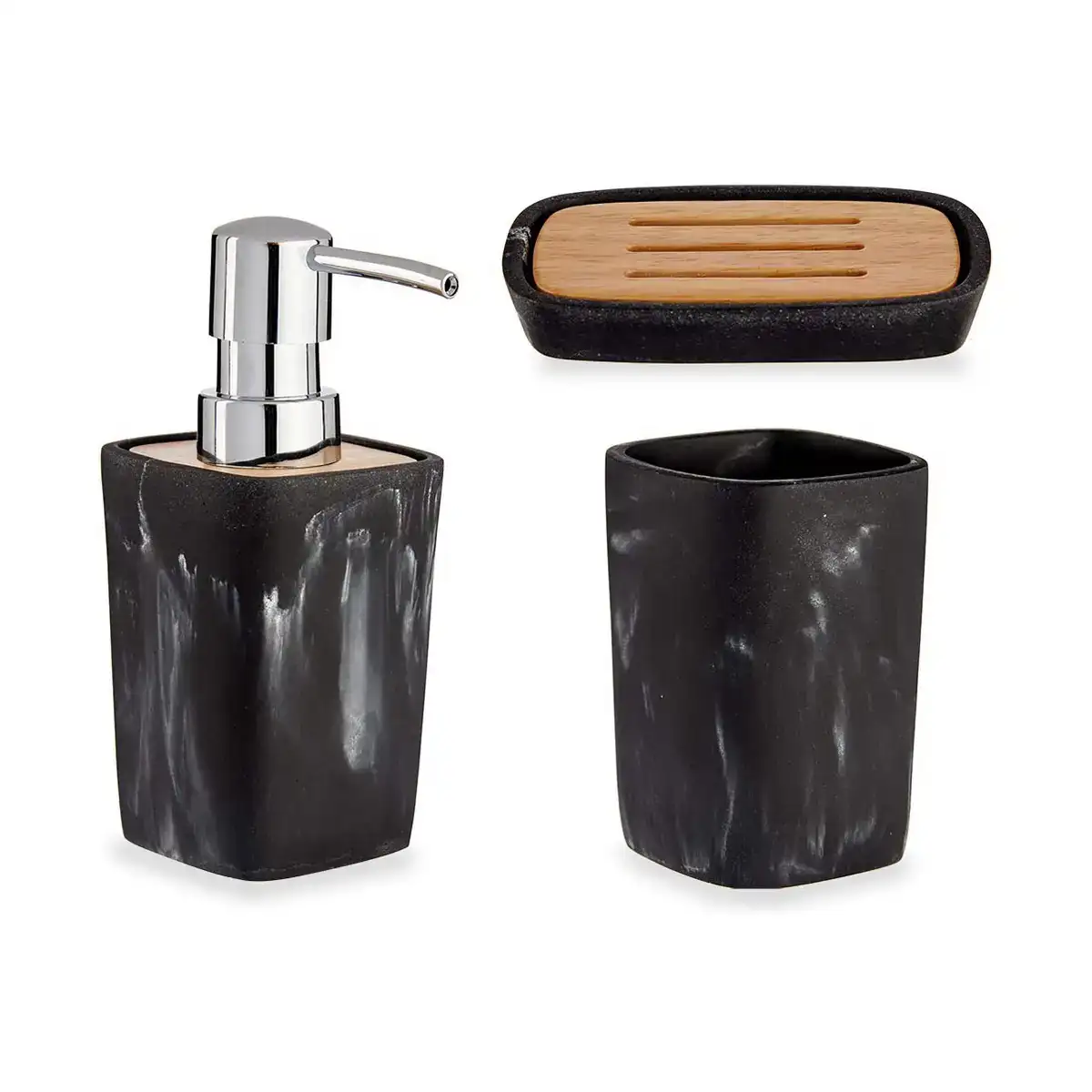 Ensemble de bain noir 3 pieces plastique bambou_3827. Bienvenue chez DIAYTAR COTE D'IVOIRE - Là où les Désirs Prendent Vie. Explorez notre boutique en ligne et laissez-vous séduire par des articles qui font écho à vos aspirations et à votre style unique.