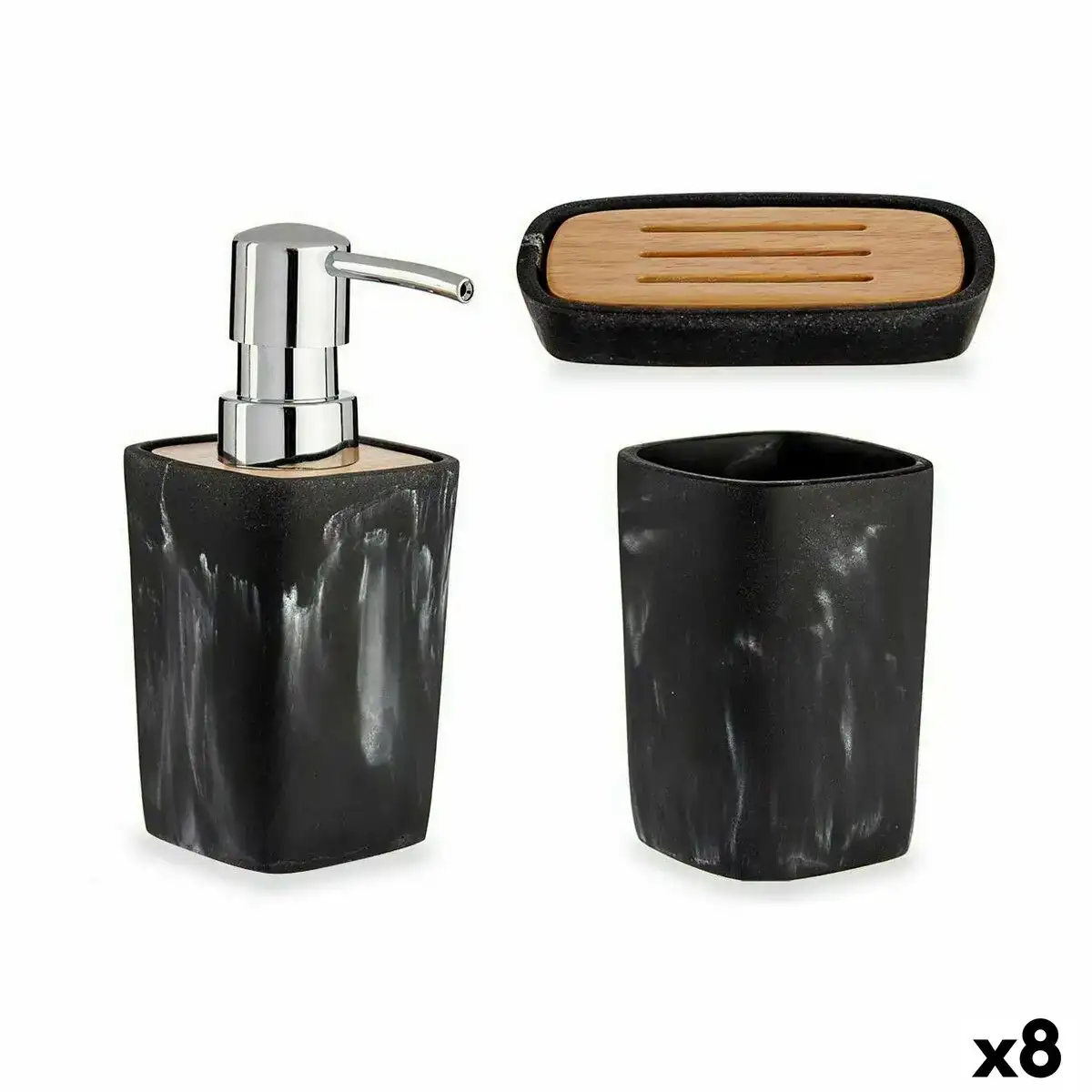 Ensemble de bain noir bambou plastique 8 unites _1875. DIAYTAR COTE D'IVOIRE - Là où les Possibilités sont Infinies. Parcourez nos catégories et laissez-vous séduire par des produits qui enrichiront votre quotidien, du pratique à l'esthétique.