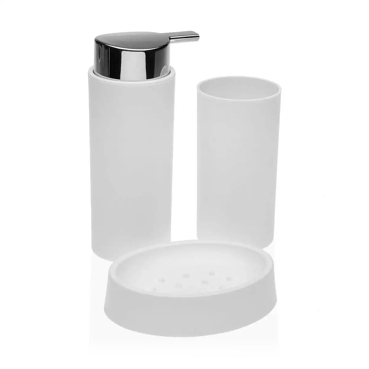 Ensemble de bain versa blanc polypropylene 6 5 x 16 x 6 5 cm _3719. DIAYTAR COTE D'IVOIRE - L'Art de Vivre le Shopping Éthique. Parcourez notre gamme et choisissez des produits qui reflètent notre engagement envers des pratiques durables.