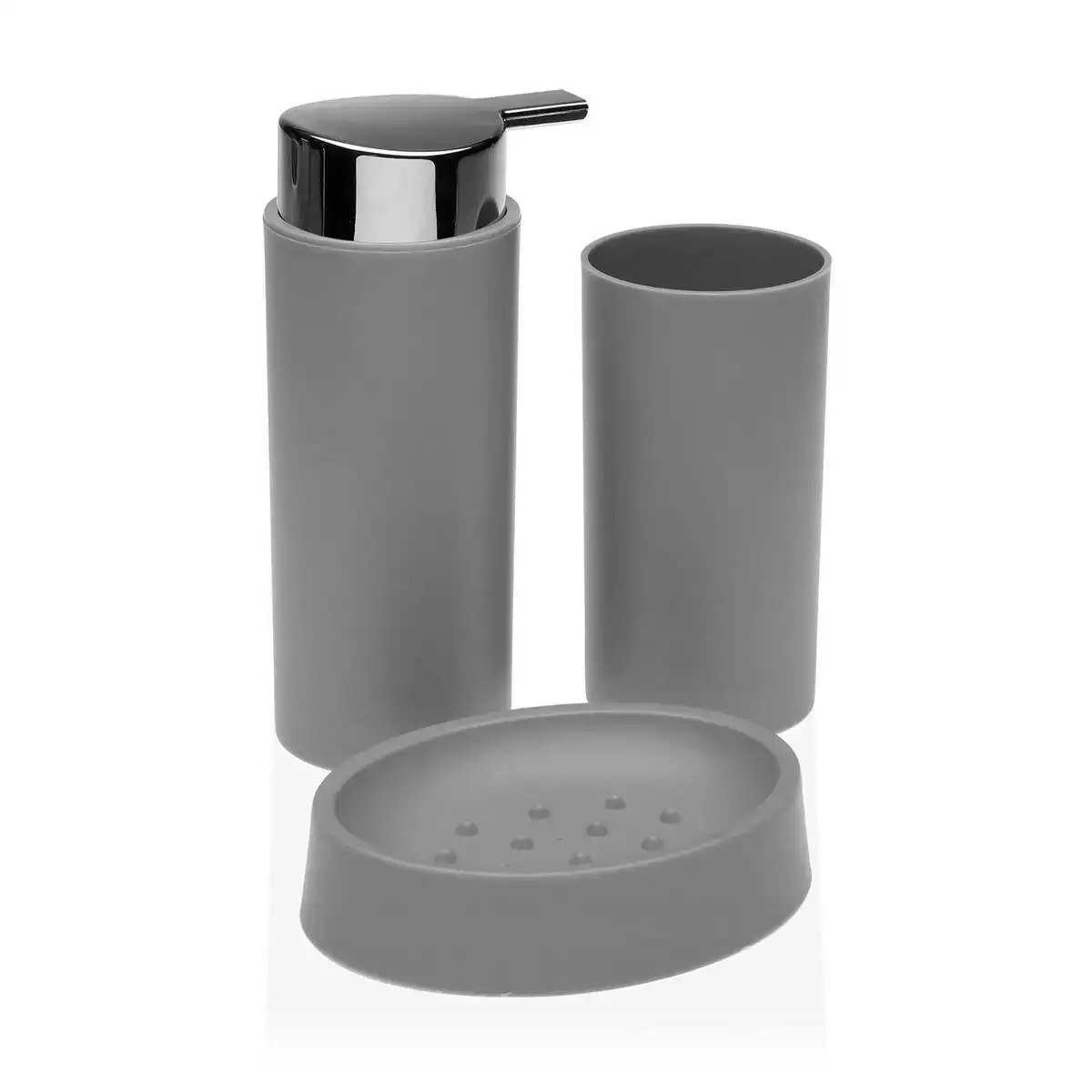 Ensemble de bain versa gris polypropylene 6 5 x 16 x 6 5 cm _5658. Entrez dans l'Univers de DIAYTAR COTE D'IVOIRE - Où le Shopping Devient une Découverte. Explorez nos rayons et dénichez des trésors qui illuminent votre quotidien.