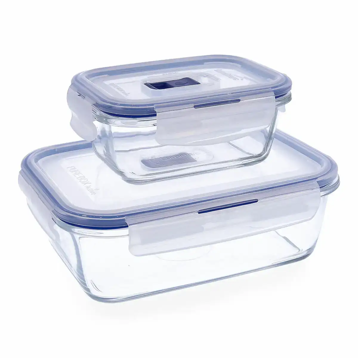 Ensemble de boites a lunch luminarc pure box verre bicolore 2 pieces _5864. DIAYTAR COTE D'IVOIRE - Là où Chaque Achat Contribue à un Rêve. Naviguez à travers notre boutique en ligne et soutenez des artisans talentueux tout en acquérant des trésors.