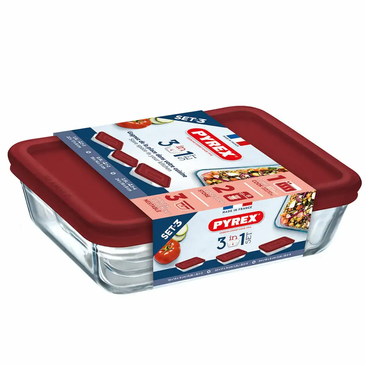 Ensemble de boites a lunch pyrex cook freeze verre rouge 3 pcs _2917. DIAYTAR COTE D'IVOIRE - Où Choisir est un Plaisir Responsable. Explorez notre boutique en ligne et adoptez des produits qui reflètent notre engagement envers la durabilité.