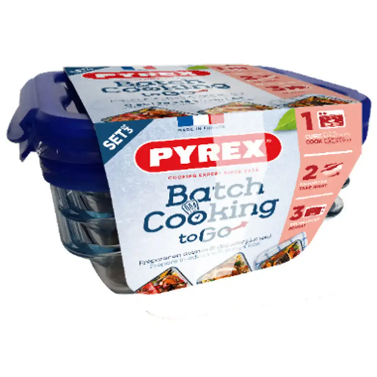 Ensemble de boites a lunch pyrex cook go verre transparent 3 x 0 8 l _5604. DIAYTAR COTE D'IVOIRE - Votre Destination pour un Shopping Unique. Parcourez notre catalogue et trouvez des articles qui vous inspirent et vous édifient.
