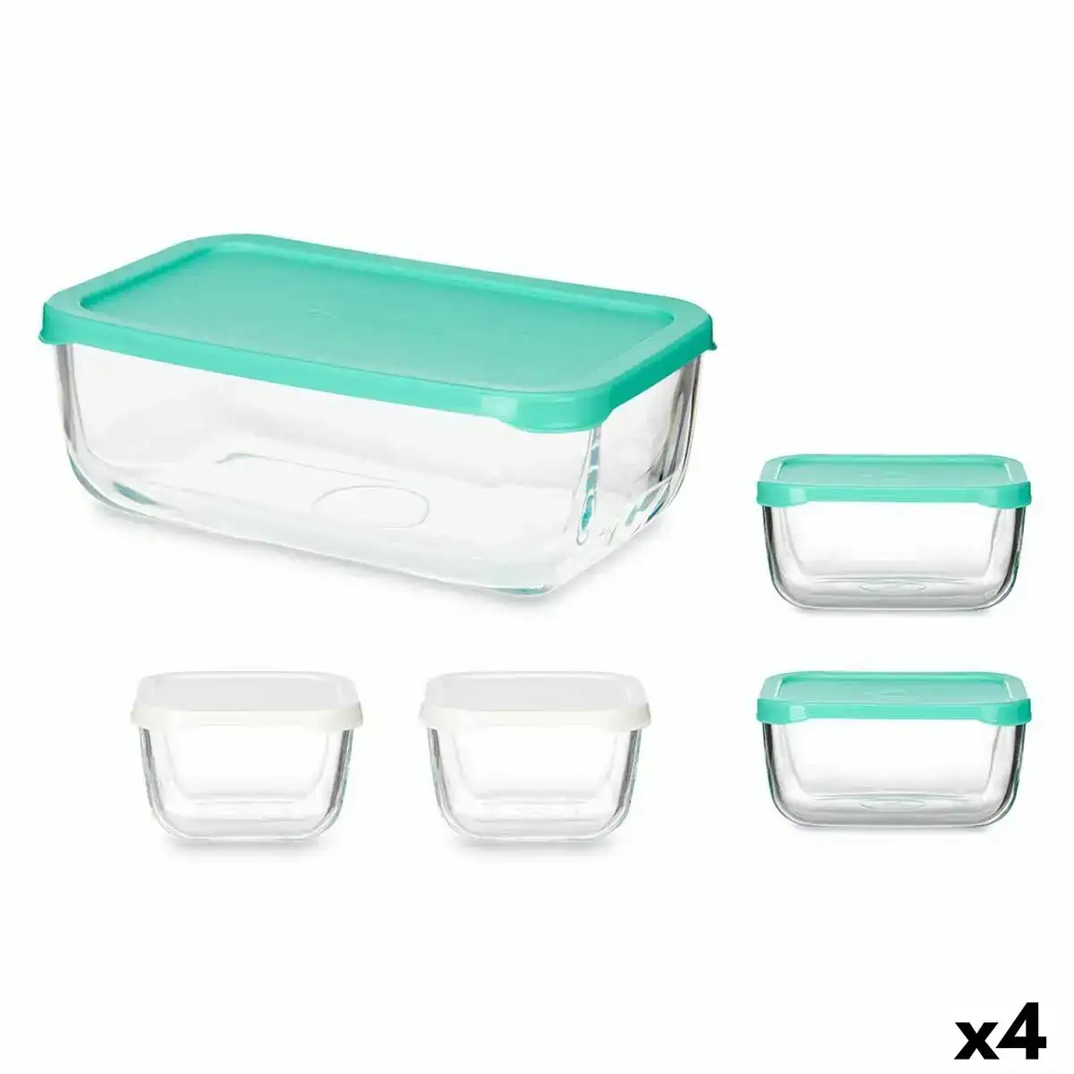 Ensemble de boites a lunch snow box rectangulaire blanc turquoise 4 unites _9383. Entrez dans l'Univers de DIAYTAR COTE D'IVOIRE - Où le Shopping Devient une Découverte. Explorez nos rayons et dénichez des trésors qui illuminent votre quotidien.