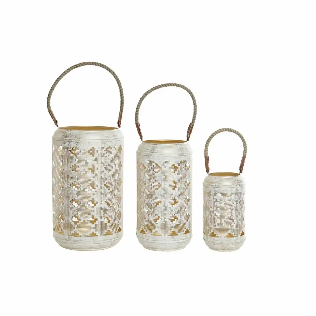 Ensemble de bougeoirs dkd home decor 3 pcs dore metal corde blanc jute 25 x 25 x 46 cm _1185. Bienvenue sur DIAYTAR COTE D'IVOIRE - Où Chaque Produit a son Charme. Explorez notre sélection minutieuse et trouvez des articles qui vous séduisent et vous inspirent.