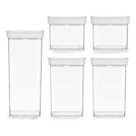 Ensemble de contenants de cuisine hermetiques empilables 5 pieces transparent abs polystyrene_2289. DIAYTAR COTE D'IVOIRE - Votre Destination pour un Shopping Unique. Parcourez notre catalogue et trouvez des articles qui expriment votre singularité et votre style.