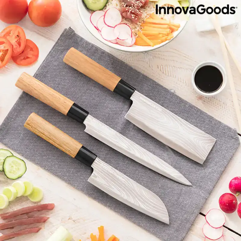 Ensemble de couteaux avec etui de transport professionnel innovagoods damas q acier inoxydable 3 pieces reconditionne b _9097. Entrez dans l'Univers de DIAYTAR COTE D'IVOIRE - Où l'Authenticité Renouvelle Votre Quotidien. Explorez notre gamme de produits et trouvez des articles qui reflètent votre essence.