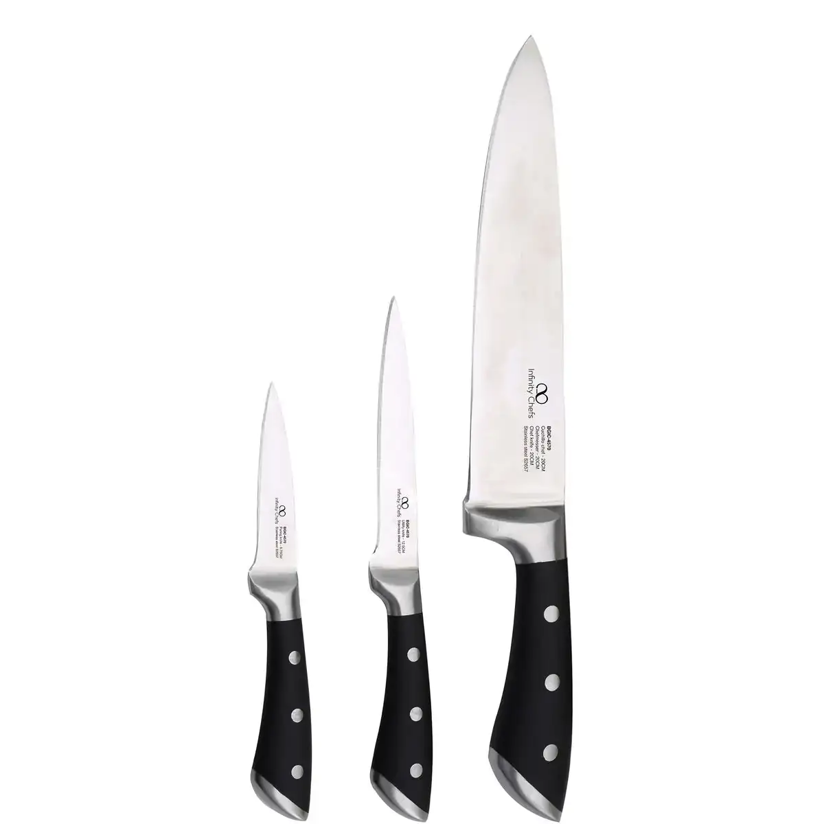 Ensemble de couteaux infinity chefs vita acier inoxydable 3 pcs _1372. DIAYTAR COTE D'IVOIRE - Votre Paradis Shopping au Cœur du Côte d'Ivoire. Explorez notre boutique en ligne et découvrez des produits conçus pour enchanter chaque aspect de votre vie.