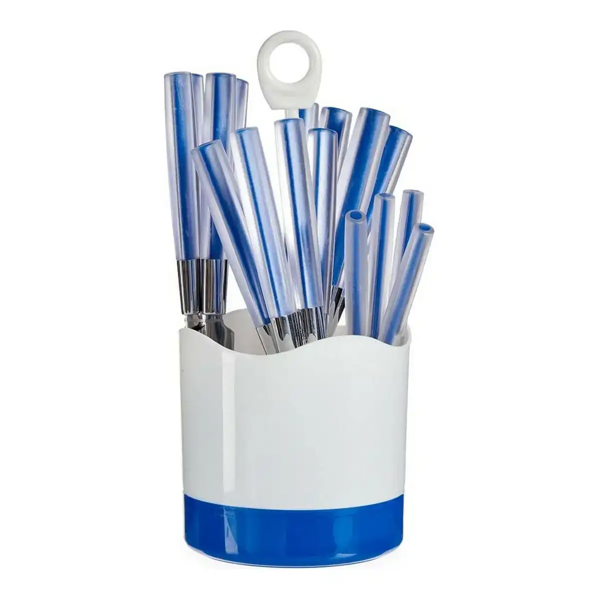 Ensemble de couverts 16 pieces argente bleu acier inoxydable_6188. DIAYTAR COTE D'IVOIRE - L'Art de Choisir, l'Art de Vivre. Parcourez notre boutique en ligne et découvrez des produits qui transforment chaque choix en une expérience enrichissante.