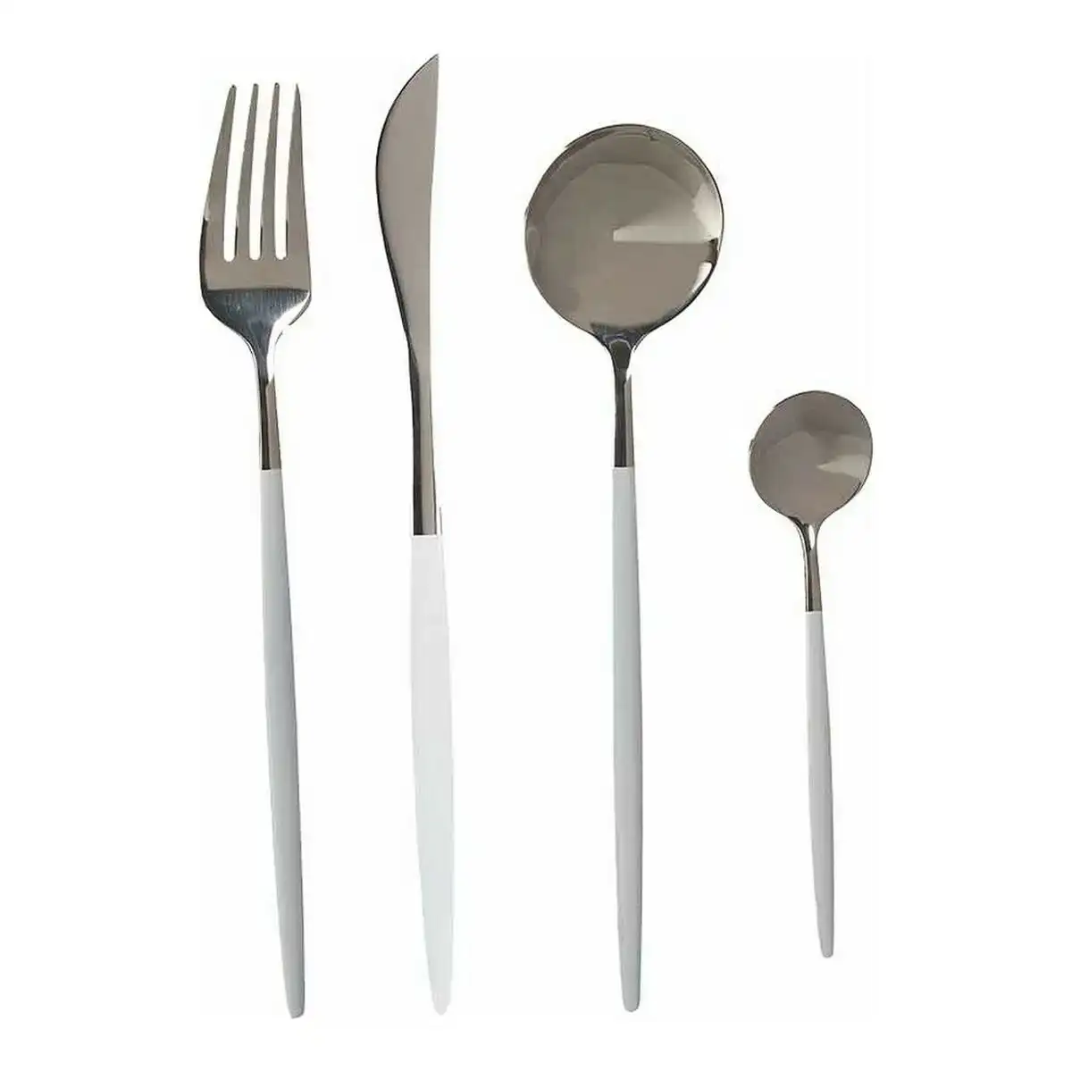 Ensemble de couverts argente blanc acier inoxydable 8 pcs _5236. DIAYTAR COTE D'IVOIRE - L'Art de Choisir, l'Art de S'émerveiller. Explorez notre boutique en ligne et choisissez des articles qui éveillent votre sens de l'émerveillement.