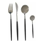 Ensemble de couverts argente noir acier inoxydable 8 pcs _8226. DIAYTAR COTE D'IVOIRE - L'Art de Vivre avec Authenticité. Explorez notre gamme de produits artisanaux et découvrez des articles qui apportent une touche unique à votre vie.